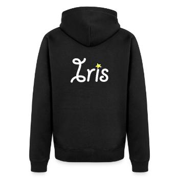 Iris - Unisex Premium Organic Zip Hoodie - black - Back - Nico (187cm)
