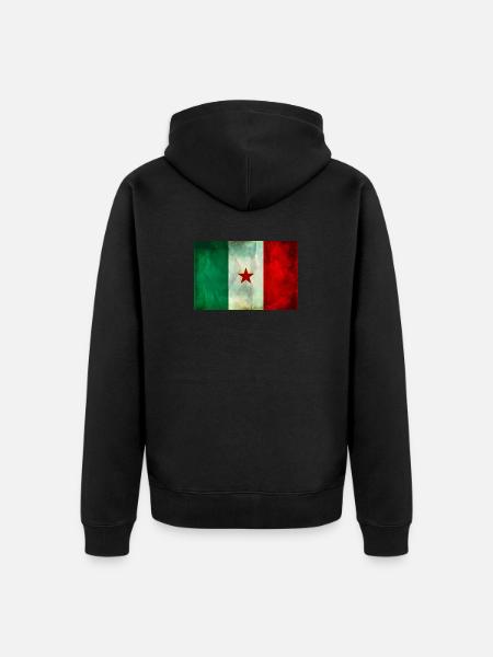 T-shirt partisan flag Garibaldi brigades - Unisex Premium Organic Zip Hoodie - black