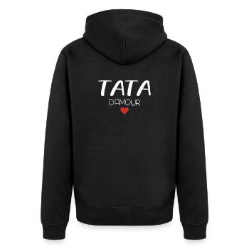 super tata d'amour pour toujours cadeau - Veste à capuche bio Premium Unisexe - noir - Dos - Nico (187cm)