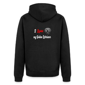 J'adore mon golden retriever - Veste à capuche bio Premium Unisexe - noir - Dos - Nico (187cm)