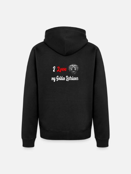 J'adore mon golden retriever - Veste à capuche bio Premium Unisexe - noir