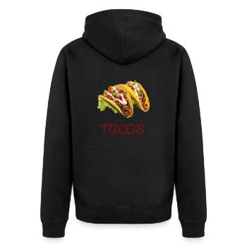 Tacos - Unisex Premium Bio Zip Hoodie - Schwarz - Hinten - Nico (187cm)