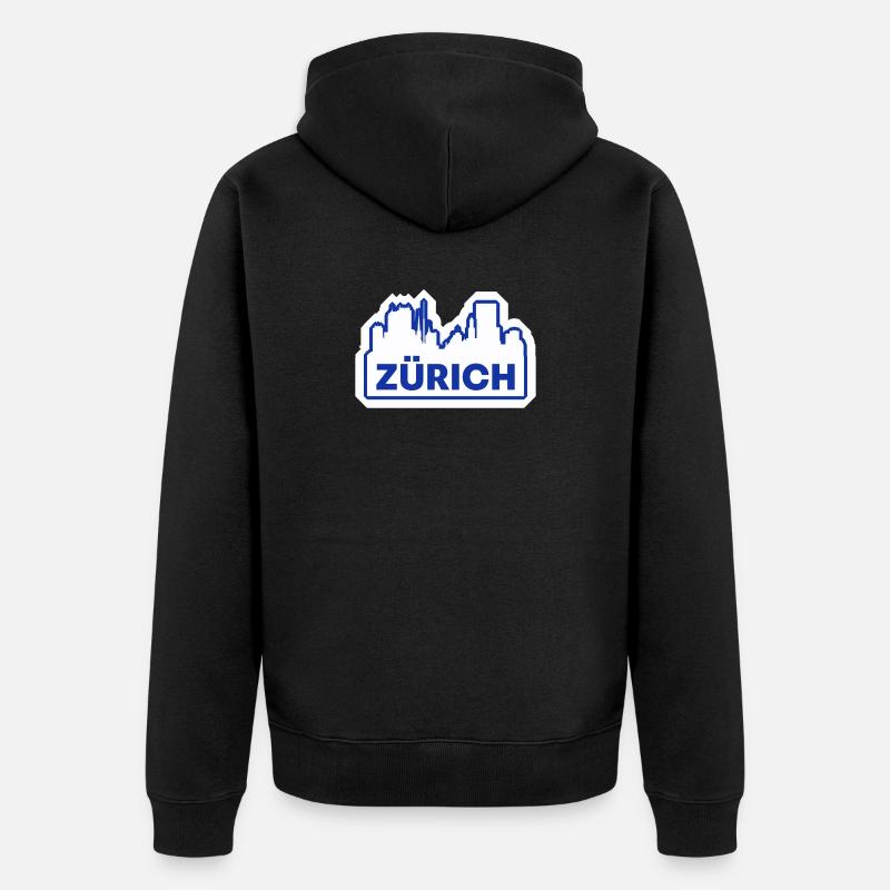 Impression du logo Zurich Skyline - Veste à capuche bio Premium Unisexe - noir