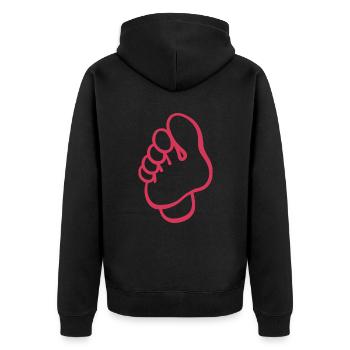 Foot - Foot Care - Podiatrist - Saying - Unisex Premium Organic Zip Hoodie - black - Back - Nico (187cm)