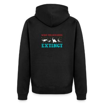 Faire disparaître les milliardaires - Veste à capuche bio Premium Unisexe - noir - Dos - Nico (187cm)