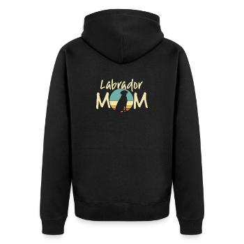 maman labrador rétro coucher de soleil design - Veste à capuche bio Premium Unisexe - noir - Dos - Nico (187cm)