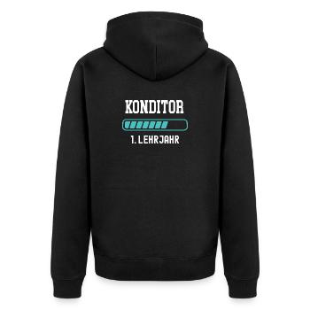 Confectioner training 1 year of apprenticeship 1st year of training - Unisex Premium Organic Zip Hoodie - black - Back - Nico (187cm)