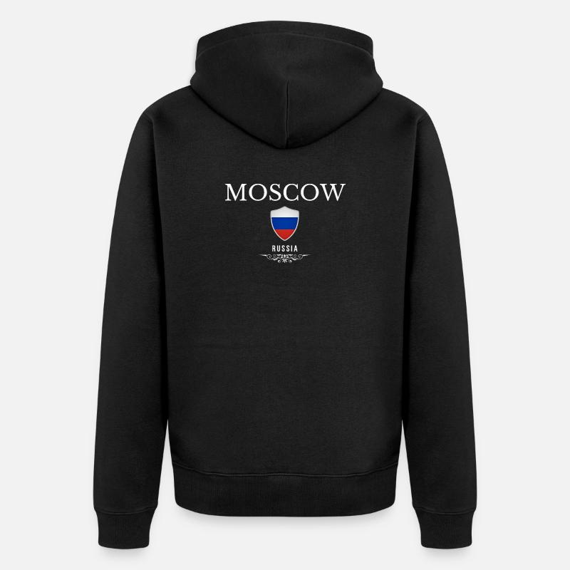 Moscou Russie, souvenir Moscou - Veste à capuche bio Premium Unisexe - noir