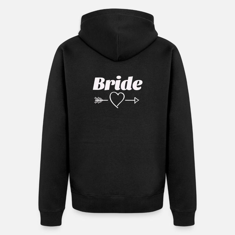 Braut Herz Pfeil Design - Unisex Premium Bio Zip Hoodie - Schwarz