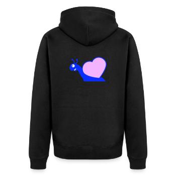 Snail Heart Snail Shell Cute Love Romantic - Unisex Premium Organic Zip Hoodie - black - Back - Nico (187cm)