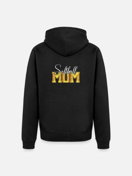 Softball Mom - Unisex Premium Organic Zip Hoodie - black
