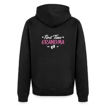 Grossesse Futur Cadeau de Mamie - Veste à capuche bio Premium Unisexe - noir - Dos - Nico (187cm)