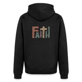 Jesus Christlich Katholiken Gläubiger Gottesdienst - Unisex Premium Bio Zip Hoodie - Schwarz - Hinten - Nico (187cm)