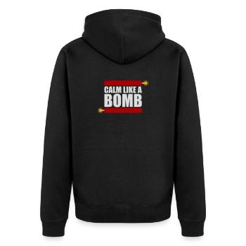 Calme comme une bombe Paradoxe Ironie Humour Blague explosive - Veste à capuche bio Premium Unisexe - noir - Dos - Nico (187cm)