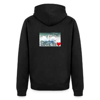 L’amour est le cœur du cygne - Veste à capuche bio Premium Unisexe - noir - Dos - Nico (187cm)