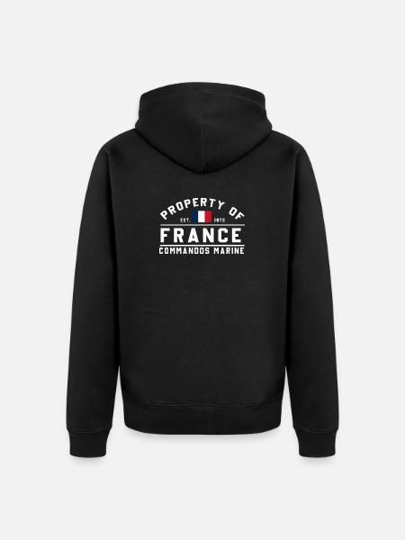 Property of France Commandos Marine - Unisex Premium Organic Zip Hoodie - black