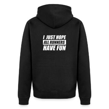 I just hope all runner funny running jogging runner - Unisex Premium Organic Zip Hoodie - black - Back - Nico (187cm)