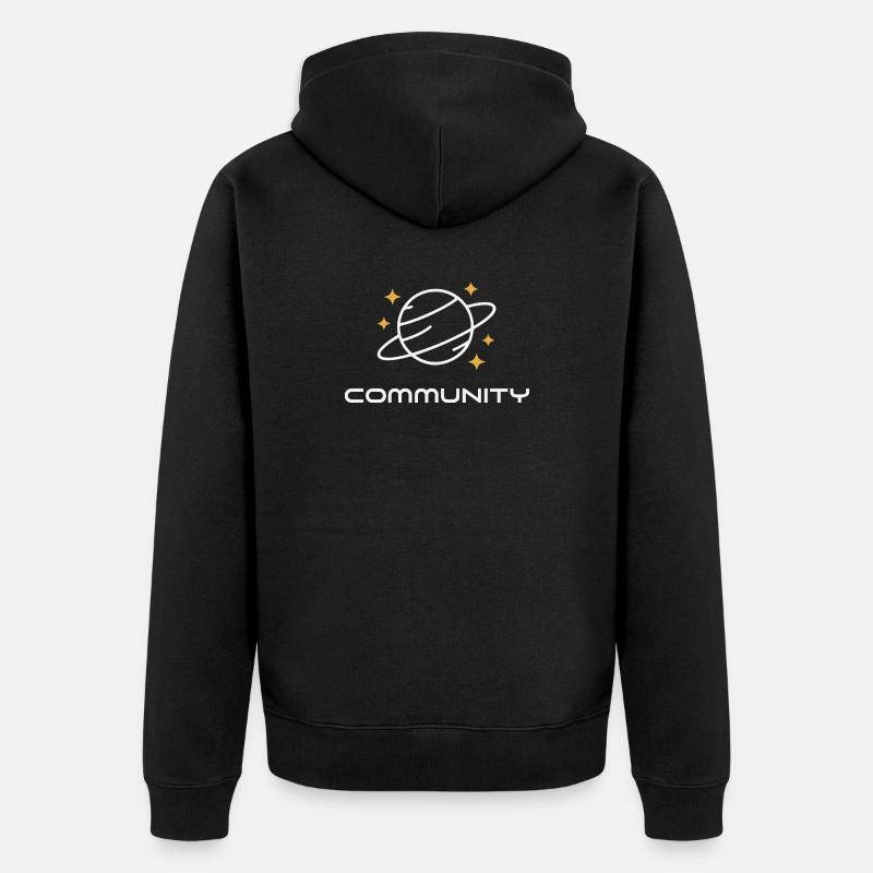 Planet Ringed Unity - Unisex Premium Bio Zip Hoodie - Schwarz