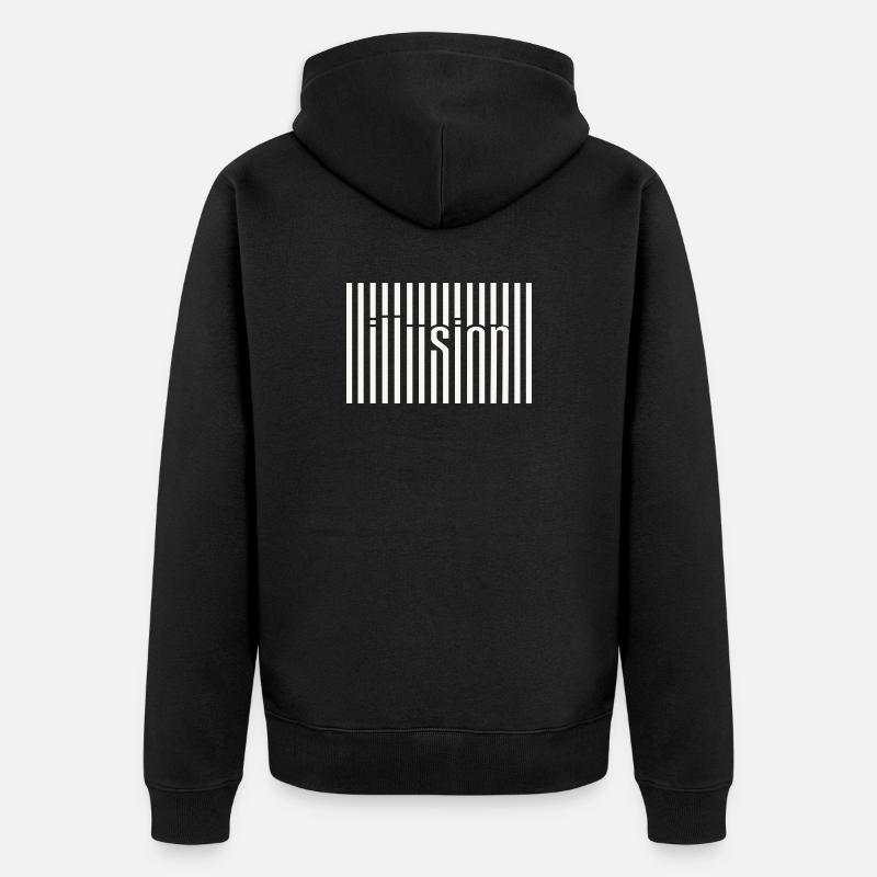 Barcode Illusion  - Unisex Premium Bio Zip Hoodie - Schwarz