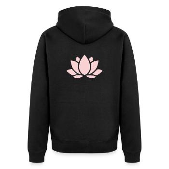 Fleur de lotus Fleur de lotus Fleur pastel Fleurs de nénuphar Fleurs - Veste à capuche bio Premium Unisexe - noir - Dos - Nico (187cm)