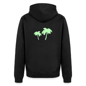 Tropical Palm Trees Silhouettes Duo - Unisex Premium Organic Zip Hoodie - black - Back - Nico (187cm)