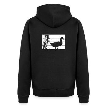 Best Duck Mom Ever - Unisex Premium Organic Zip Hoodie - black - Back - Nico (187cm)