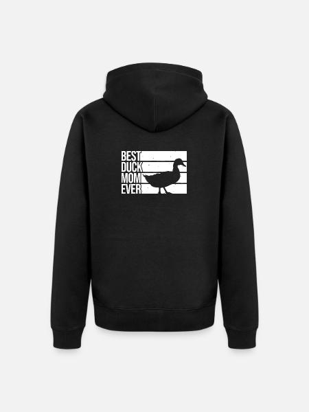 Best Duck Mom Ever - Unisex Premium Organic Zip Hoodie - black