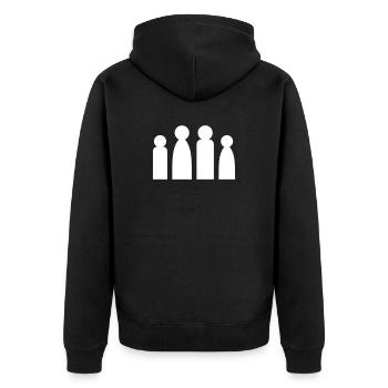 Famille minimaliste - Parents silhouette Enfants - Veste à capuche bio Premium Unisexe - noir - Dos - Nico (187cm)