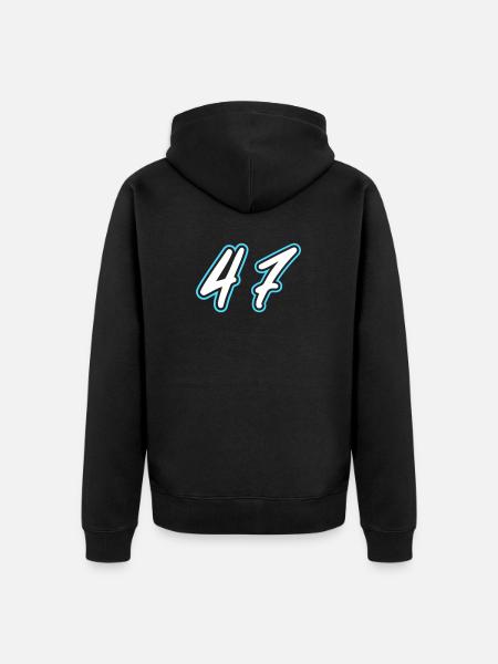 47 Zahl symbol - Unisex Premium Bio Zip Hoodie - Schwarz