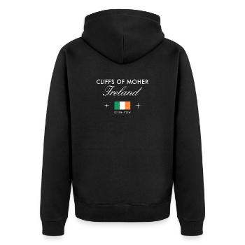 Cliffs of Moher Coordonnées Souvenir de voyage - Veste à capuche bio Premium Unisexe - noir - Dos - Nico (187cm)