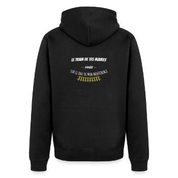 Le train de tes injures La classe américaine - Veste à capuche bio Premium Unisexe - noir - Dos - Nico (187cm)