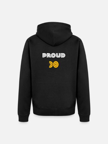 feiern, proud 30 - Unisex Premium Bio Zip Hoodie - Schwarz
