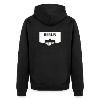 Porte de Brandebourg de Berlin blanc - Veste à capuche bio Premium Unisexe - noir - Dos - Nico (187cm)
