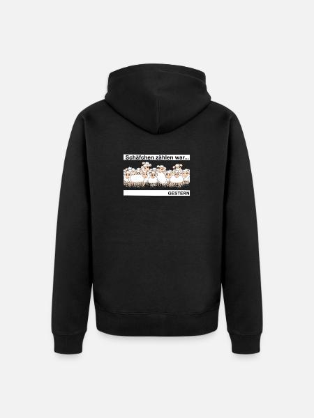 Schäfchen zählen - Unisex Premium Bio Zip Hoodie - Schwarz