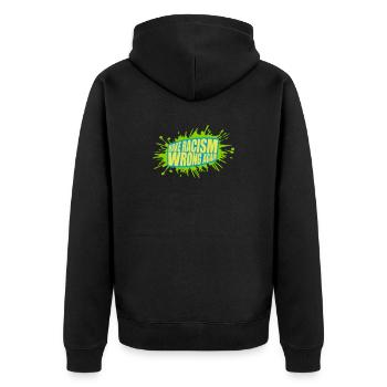 Rendre le racisme répréhensible - Veste à capuche bio Premium Unisexe - noir - Dos - Nico (187cm)