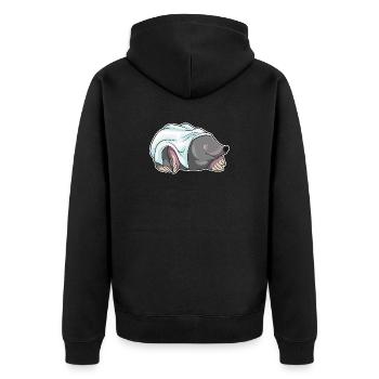 Maulwurf Braut Schleier Hochzeit - Unisex Premium Bio Zip Hoodie - Schwarz - Hinten - Nico (187cm)