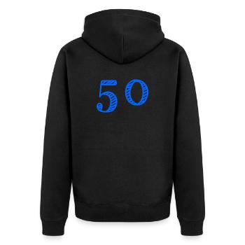 50. 50 ANS. 50e ANNIVERSAIRE. ANNIVERSAIRE 50 ANS. - Veste à capuche bio Premium Unisexe - noir - Dos - Nico (187cm)