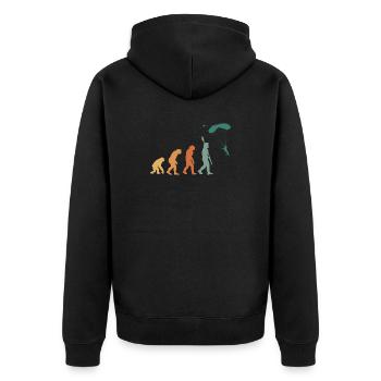 Evolution Retro Paragliding - Unisex Premium Organic Zip Hoodie - black - Back - Nico (187cm)