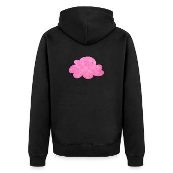 rose nuage velcro fourrure ciel câlin rose - Veste à capuche bio Premium Unisexe - noir - Dos - Nico (187cm)