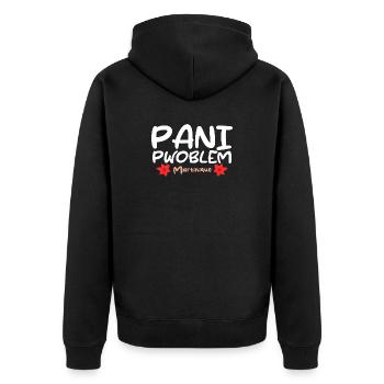 Pani Pwoblem Martinique Antillen Kreolischer Humor - Unisex Premium Bio Zip Hoodie - Schwarz - Hinten - Nico (187cm)