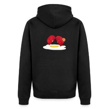 Weihnachtskugel zerbrochenes Ei - Unisex Premium Bio Zip Hoodie - Schwarz - Hinten - Nico (187cm)