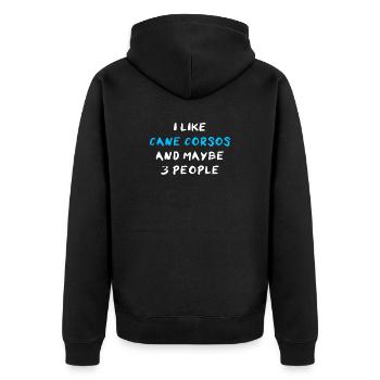 Cane Corso Italiano - Unisex Premium Organic Zip Hoodie - black - Back - Nico (187cm)