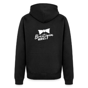 Groom Team - Unisex Premium Organic Zip Hoodie - black - Back - Nico (187cm)