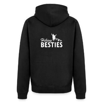 Hiking Adventure Friends Trail Buddies Together - Unisex Premium Bio Zip Hoodie - Schwarz - Hinten - Nico (187cm)