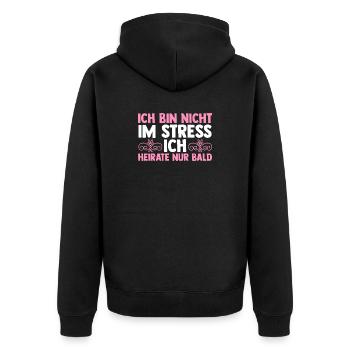 JGA Team Braut Junggesellinnenabschied - Unisex Premium Bio Zip Hoodie - Schwarz - Hinten - Nico (187cm)