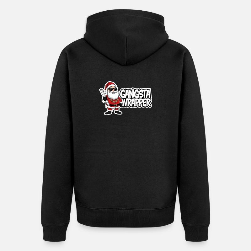 Gangsta Wrapper Père Noël Design - Veste à capuche bio Premium Unisexe - noir