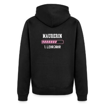 Bricklayer training 1 year of apprenticeship first year apprenticeship - Unisex Premium Organic Zip Hoodie - black - Back - Nico (187cm)