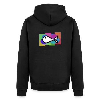 POISSON. MEMOIRE. SARDINE. POISSON D'AVRIL. MER - Veste à capuche bio Premium Unisexe - noir - Dos - Nico (187cm)