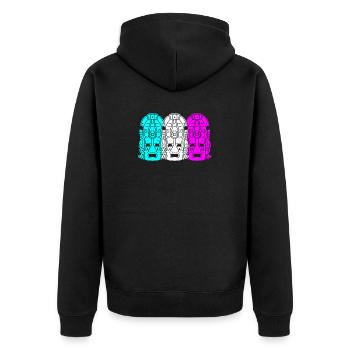 Maya kalender aztec Inka - Unisex Premium Bio Zip Hoodie - Schwarz - Hinten - Nico (187cm)