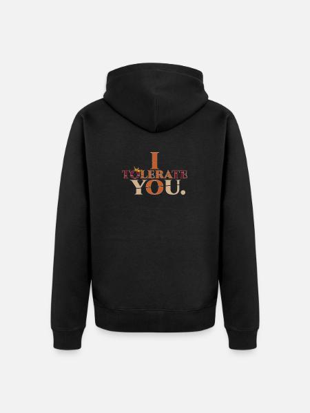 Tolerate2 - Unisex Premium Organic Zip Hoodie - black
